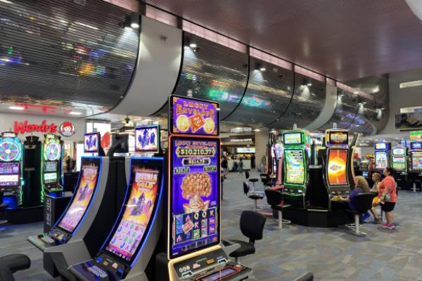 Some of the 1000 slot machines inside Harry Reid Internatio<em></em>nal Airport.