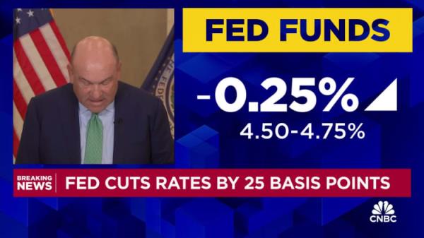 Federal Reserve cuts interest rates by a quarter point