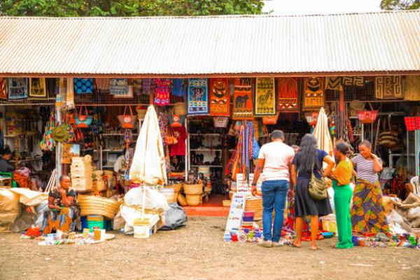 A souvenir shop in Arusha, Tanzania.